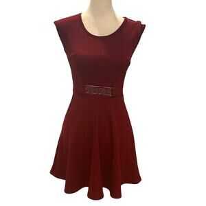 Blu Seven Short Sleeve Dress Size Small  Maroon Color